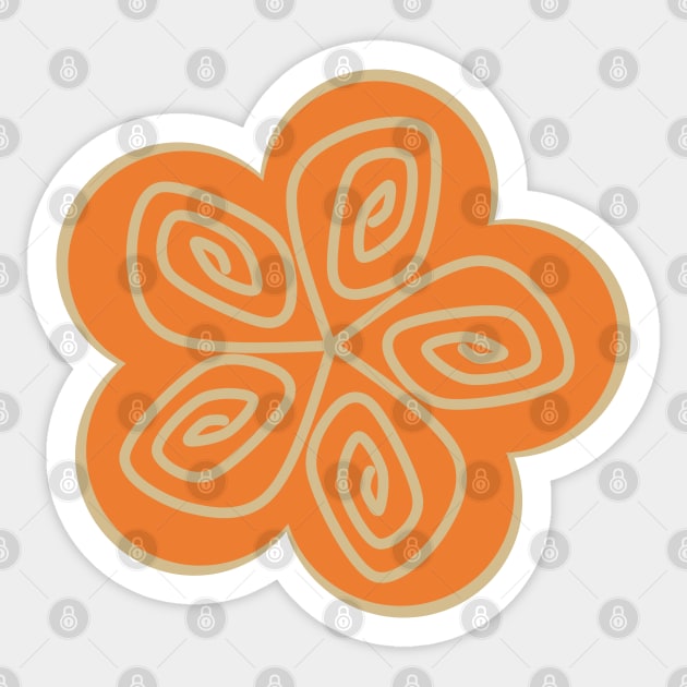 Elegant orange flower with a touch of gold Sticker by Funky Flower Girl